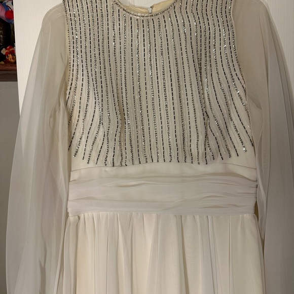 Jack Bryan Beaded Chiffon Dress - Sheer Sleeves With Beaded Bodice - Picture 2 of 14